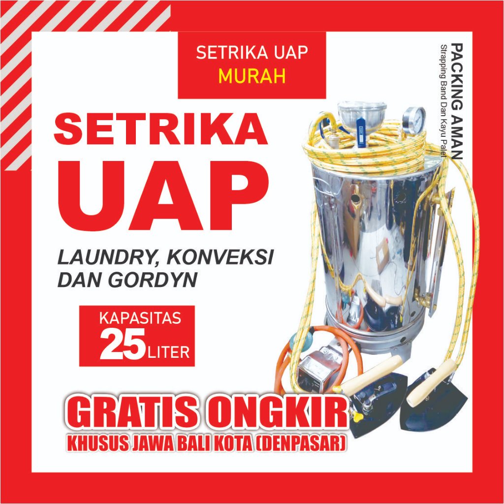 SETRIKA UAP MURAH LAUNDRY KONVEKSI DAN GORDYN 25 LITER 2 KEPALA