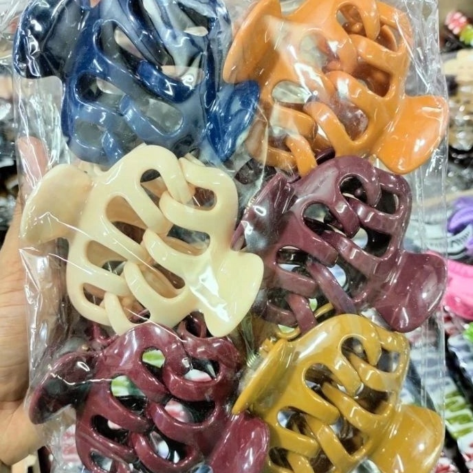 HJ6 Jepit rambut jedai JUMBO lebar isi 12 pcs