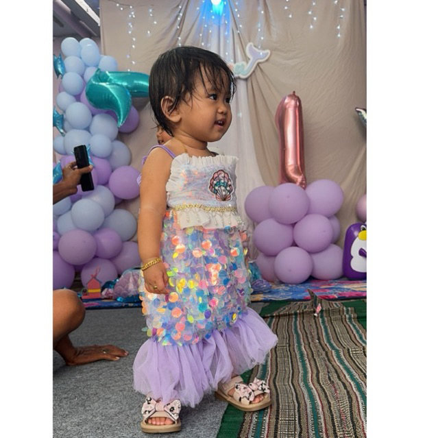 Mermaid anak, Putri duyung setrok anak. 2in1 Ulang tahun little mermaid