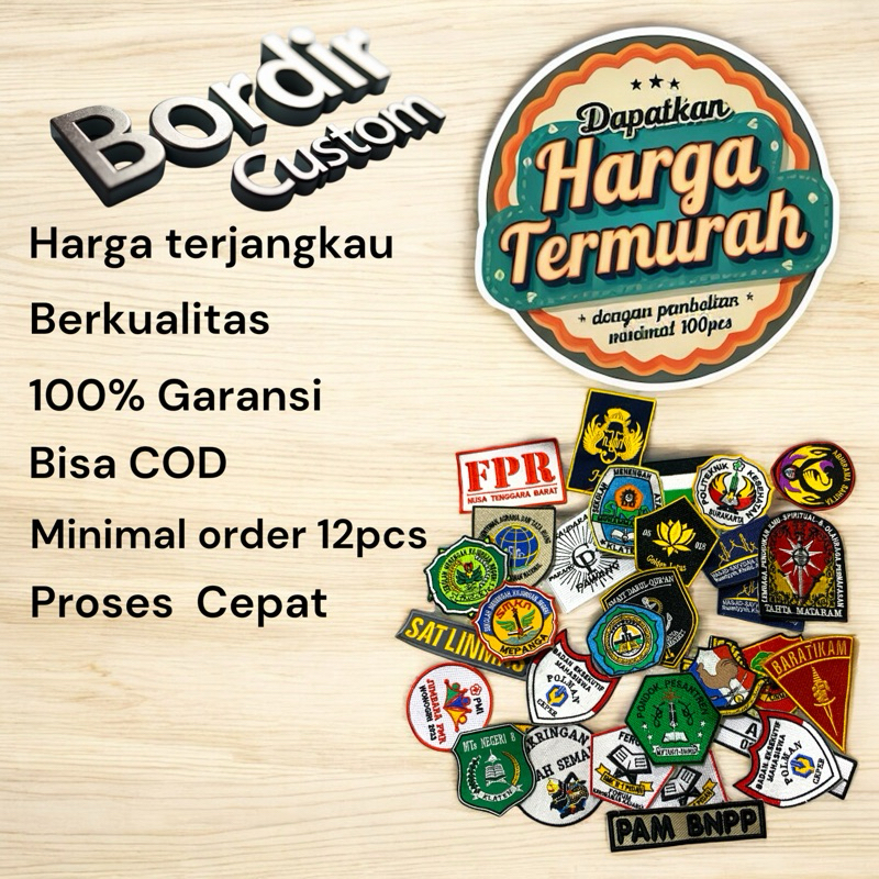 Bordir Custom murah / Bordir logo custom / jasa bordir