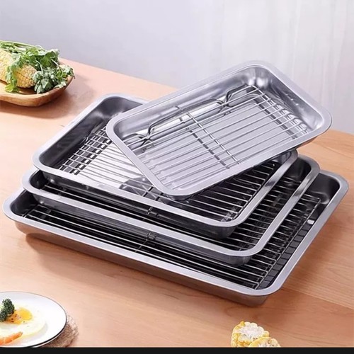Cooling Rak Stainles Dan Wadah Peniris Makana Gorengan Minyak Bahan Stainless Stell Pres Berbagai