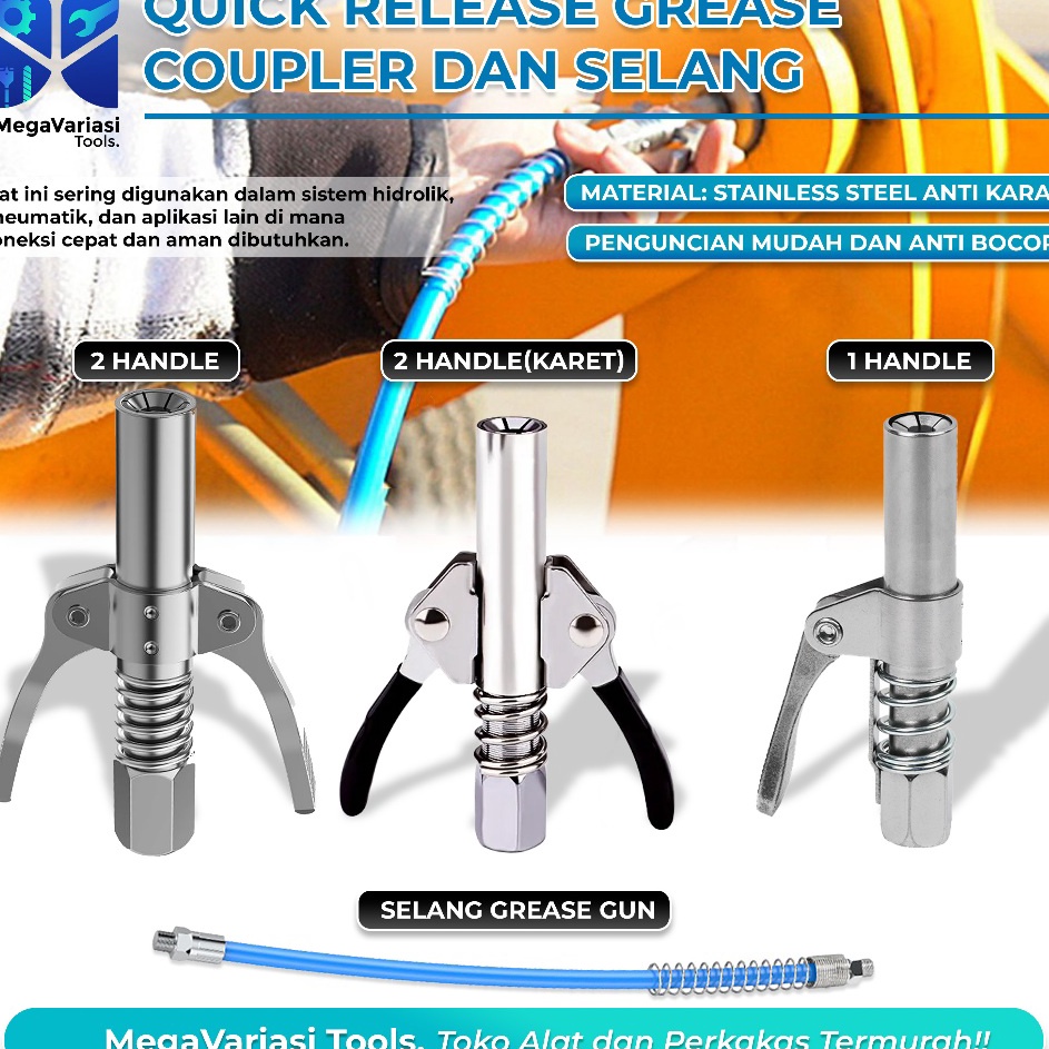 First Now  Gemuk Grease Gun Coupler Alat Aplikasi Minyak Gemuk Grease Gun Coupler Grease Coupler Kep