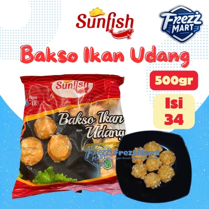 

Sunfish Bakso Ikan Udang 500gr Baso Shrimp Fish Ball Ikan Olahan Beku Frozen Food