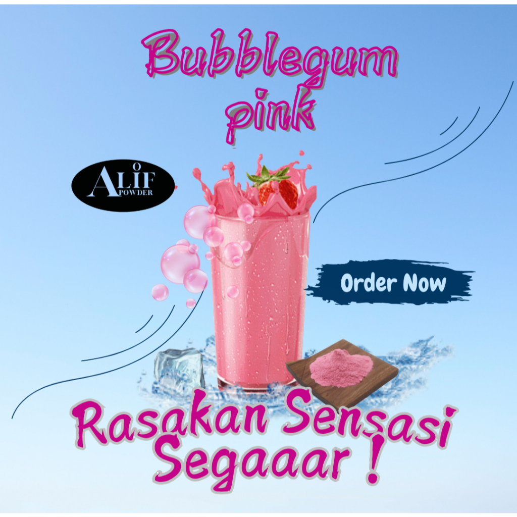 

Bubuk Minuman Rasa bubblegum Pink 1KG/ Serbuk minuman aneka Rasa / Bubuk Minuman Instan / Drink Powder/Serbuk Boba/Cappucino Cincau/Minuman Kikian/Minuman Aquarium