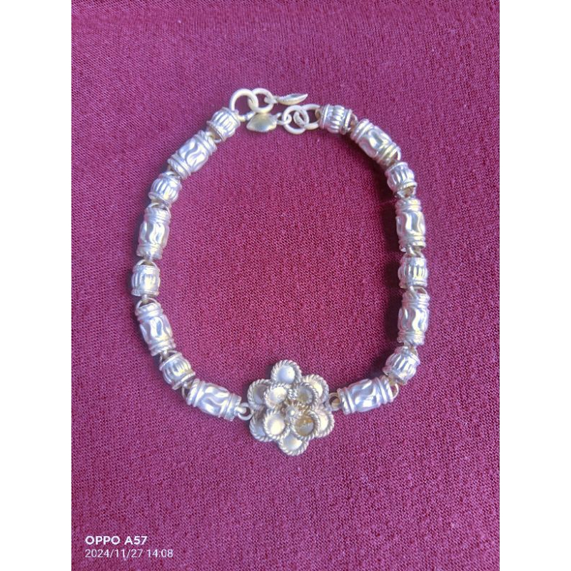 GelangBambu kombinasi mawar tengah,perak asli