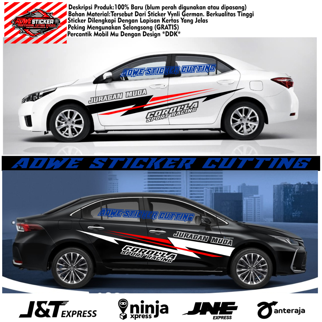 Stiker Cuting Stiker Mobil COROLLA Sedan Vios Corolla Camry City Stiker Keren