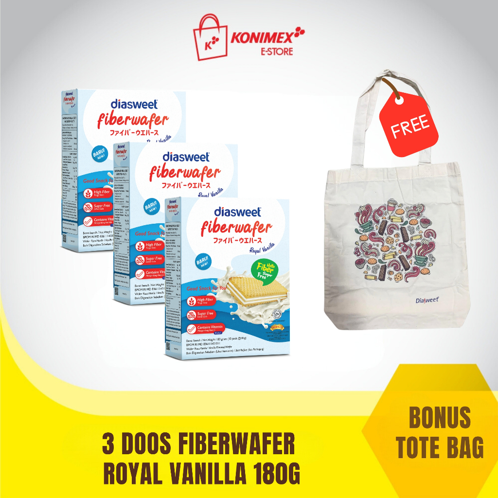 

Diasweet Fiberwafer Vanilla 180G bonus Totebag