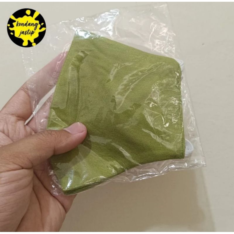 masker kain polos warna hijau