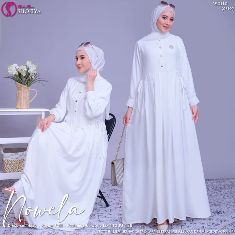 Nowela Dress Set Hijab Rayon Twill Premium Ori Shofiya