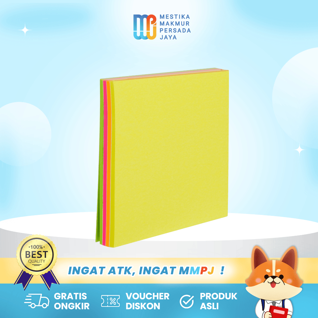 

Deli Sticky Note Isi 25 Lembar Ukuran 76×76mm Neon Colour