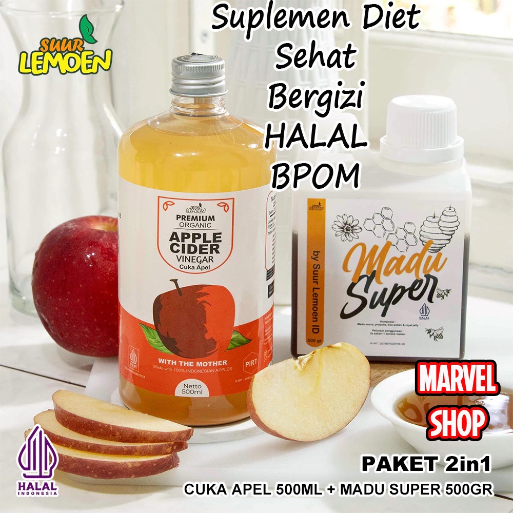 

Paket Asam Lambung Diet Sehat Organik Premium - Cuka Apel 500ml dan Madu Hutan 500gr Asli