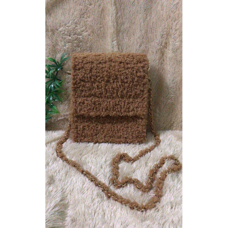 Tas Rajut kanvas benang handuk