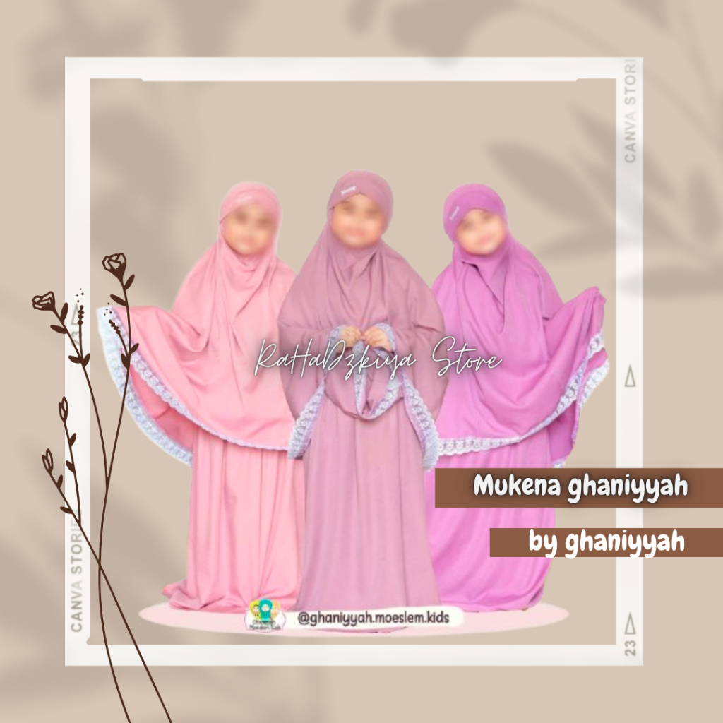 Mukena anak remaja mukena cantik ready stok 3-14 thn Mukena Ghaniyyah by Ghaniyyah Moslem Kids bs CO