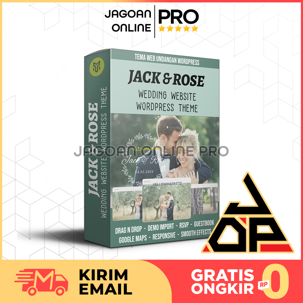 JACK N ROSE WEDDING WP Theme - Tema Landingpage Pernikahan Lifetime Original WordPress Website Web