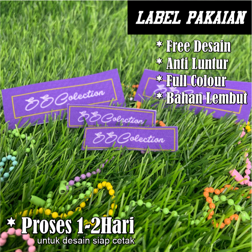 

( TERMURAH ) Label Baju | 7.5 CM X 2 CM | Label Hijab | Label Kaos | Label Custom Nama | Free Desain