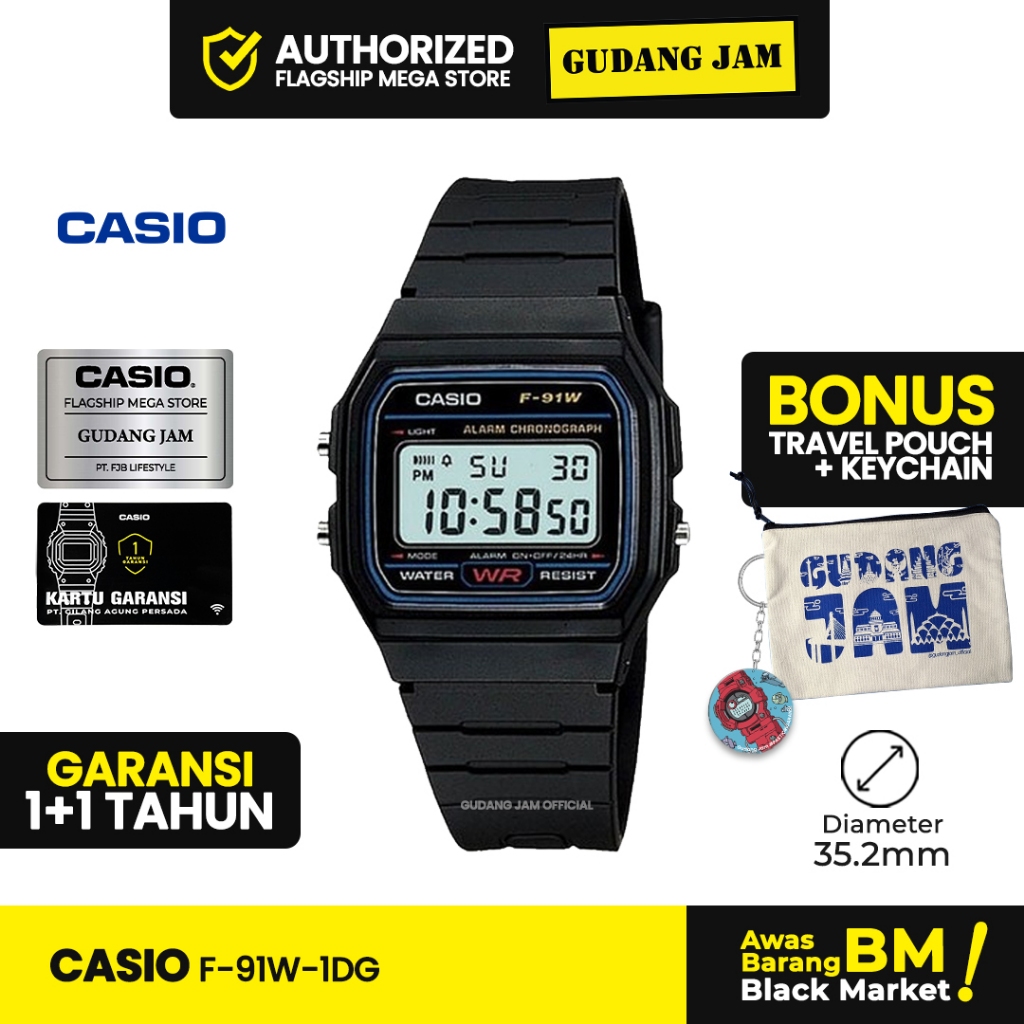 Jam Tangan Casio F-91W-1DG F-91W F-91 F91W F 91W *