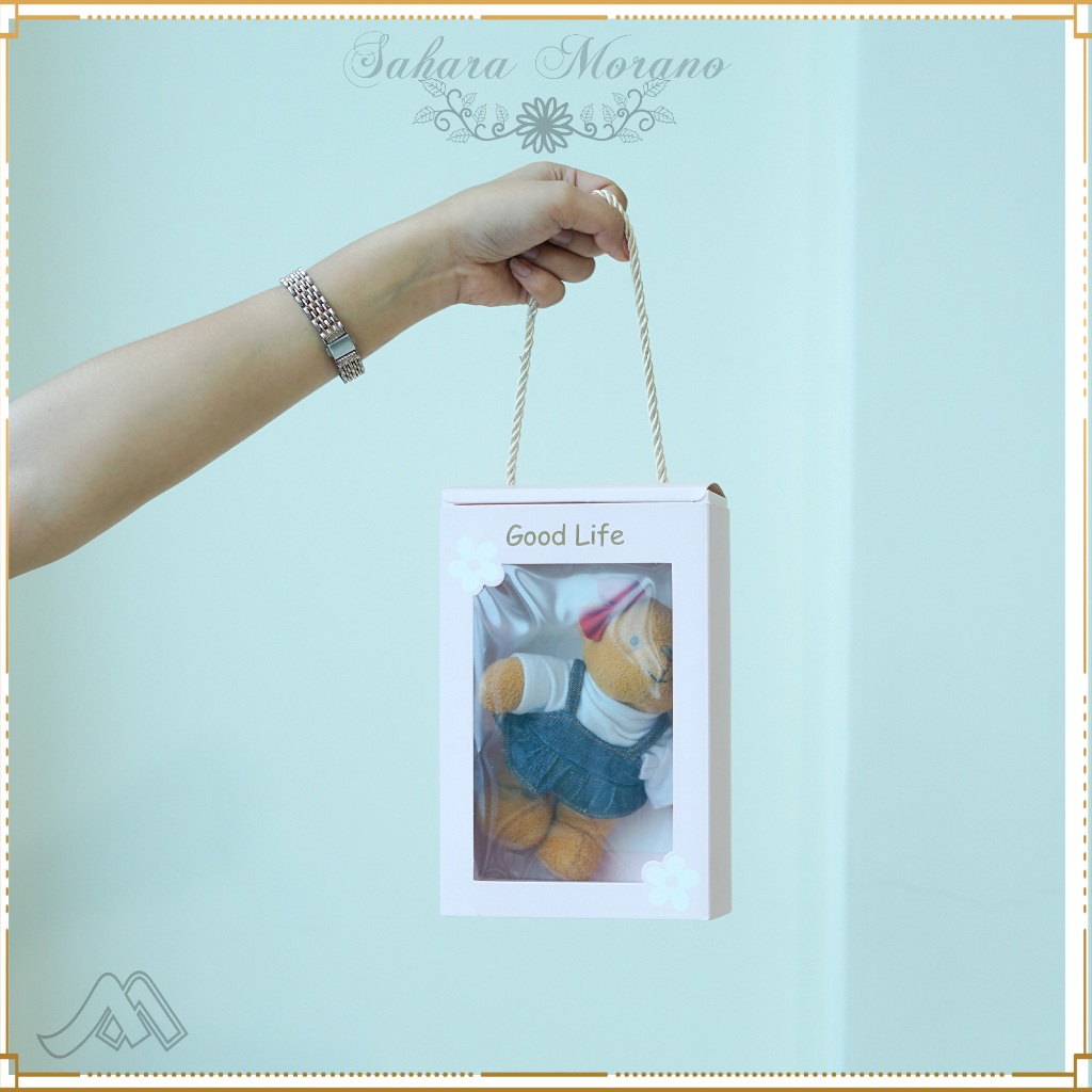 

Flower Bag Transparant Handle Tali Kotak Hadiah Kotak kado Kotak Souvenir Box Multifungsi Box Hampers