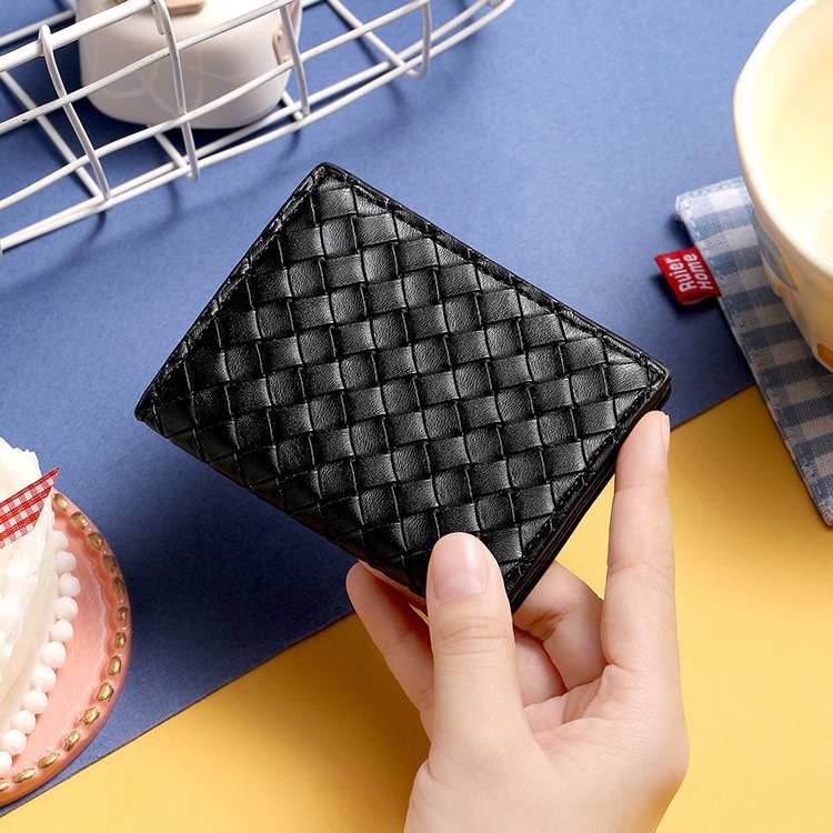 DM Dompet Kartu Pria Kulit Dompet Kartu dan Uang Rattan