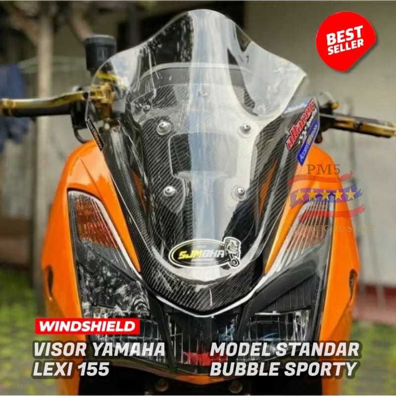 Visor Yamaha Lexi Windshield Lexi Standar Bubble Sporty Visor Lexi Standar Bubbel Jenong Full Akrili