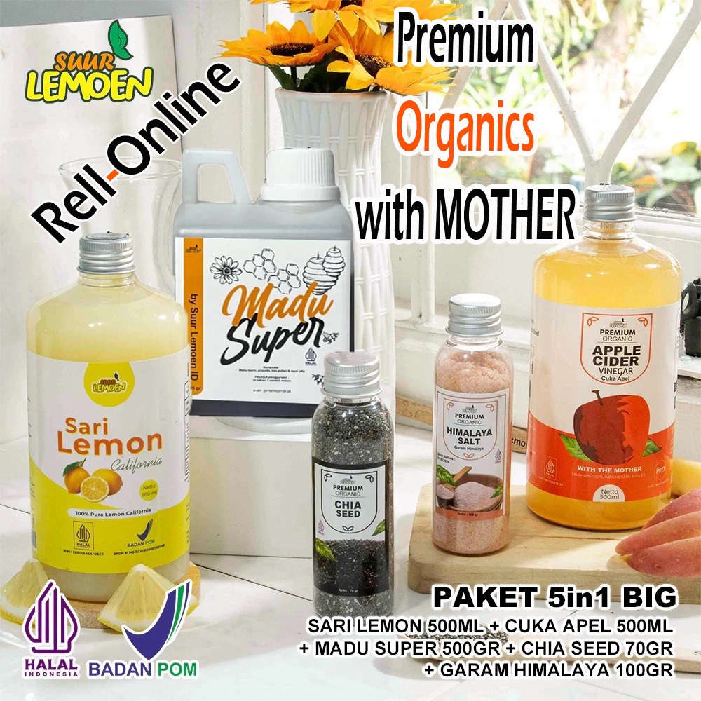 

Paket Diet dan Detox 5in1 BIG Madu 500g- Cuka Apel, Sari Lemon, Chia Seed, Madu Hutan dan Garam Himalaya