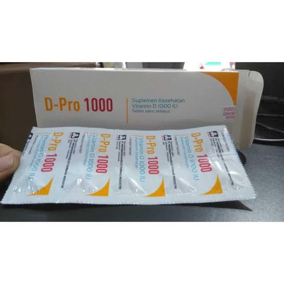 D-PRO 1000IU BOX ISI 30 TABLET, Suplemen Kesehatan Vitamin D 1000 IU
