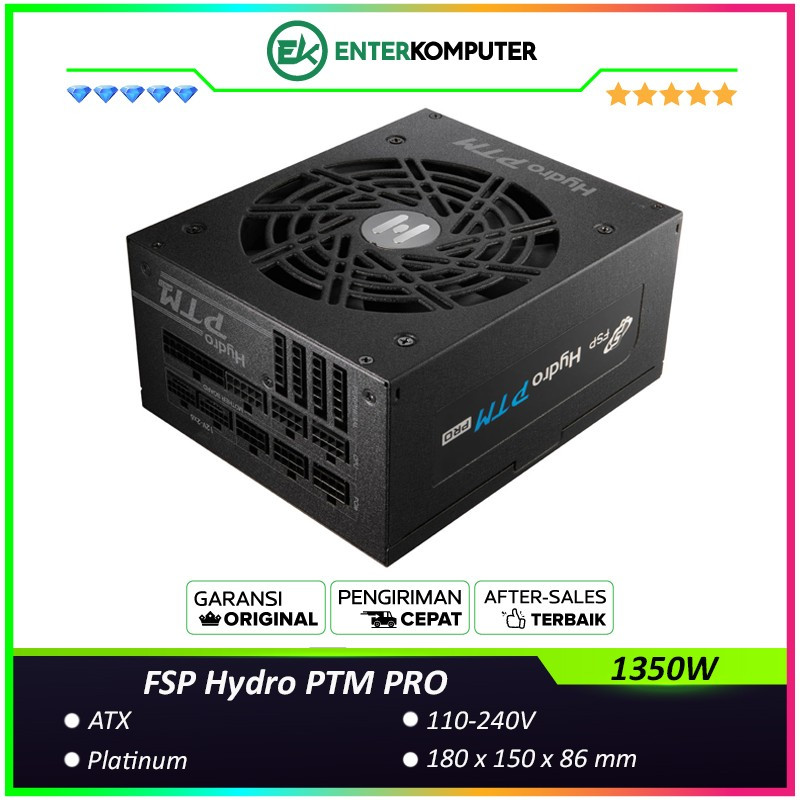 FSP Hydro PTM PRO ATX3.1 1350W 80+ Platinum PCIe 5.1 Full Modular / PSU 1350 Watt