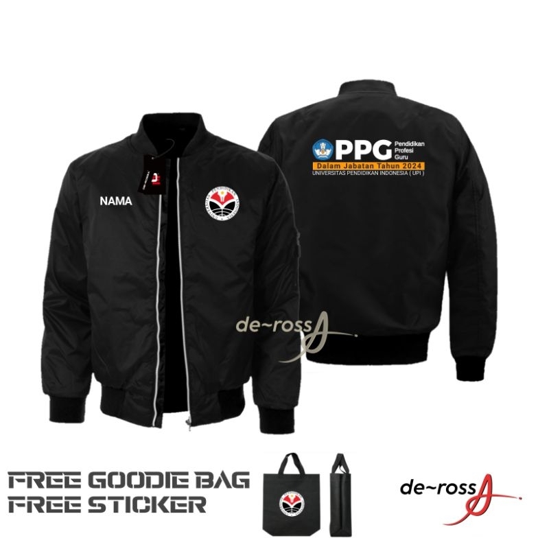 Jaket bomber - univ - UPI - Taslan premium free Goodiebag