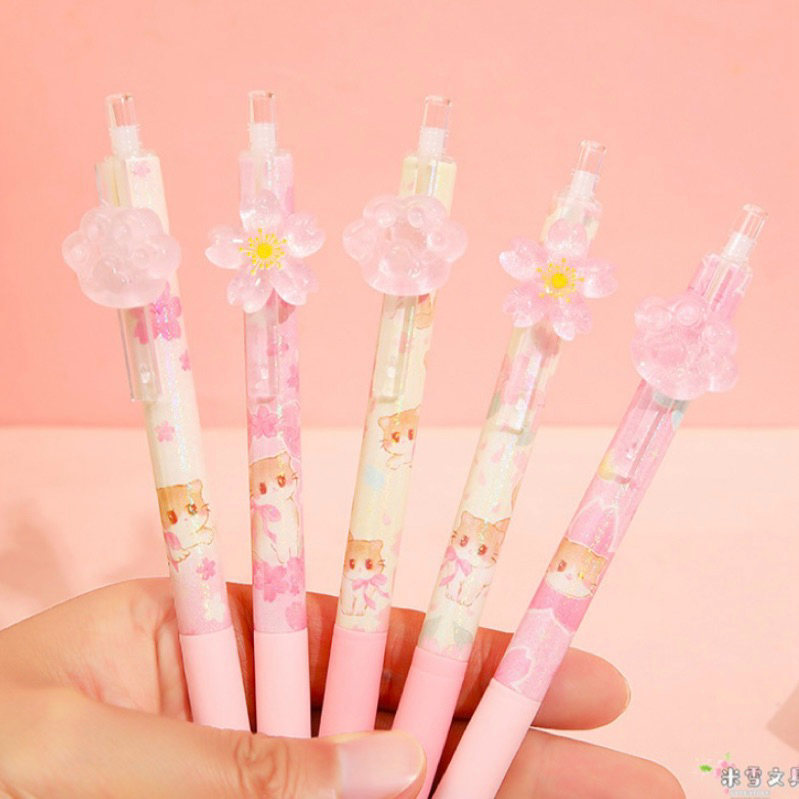 

Cherry Blossom Meow Pulpen Pena Pen Gel Mekanik 0.5mm Hitam #t067