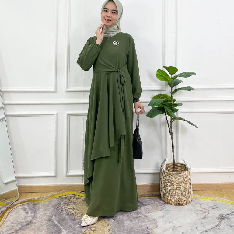 PRILLY BUSANA - Melody Gamis Malaysia Ikat - Dress  Busui - Kurung Melayu Wanita - Baju Muslim