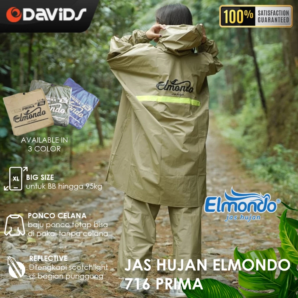 Jas Hujan Setelan Dewasa Jaz Ujan Ponco Celana Raincoat Elmondo 716