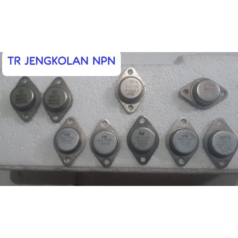 Transistor Jengkolan NPN 2N3773 Mexico,ST 2N3055 Malaysia,2N3055 Toshiba Japan Bekas