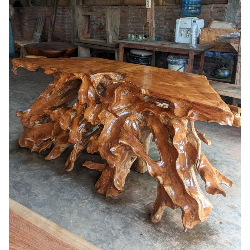 Meja Konsul Console Table Akar Kayu Jati Abstrak Antik Unik Driftwood