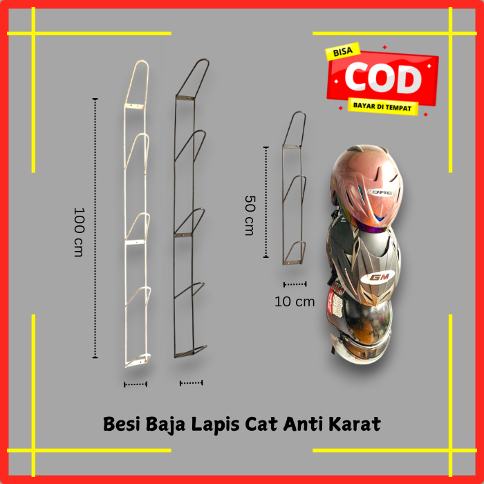 Gantungan Helm Dinding - Rak Penyimpanan Helm Gantung Tahan Karat untuk Rumah & Garasi