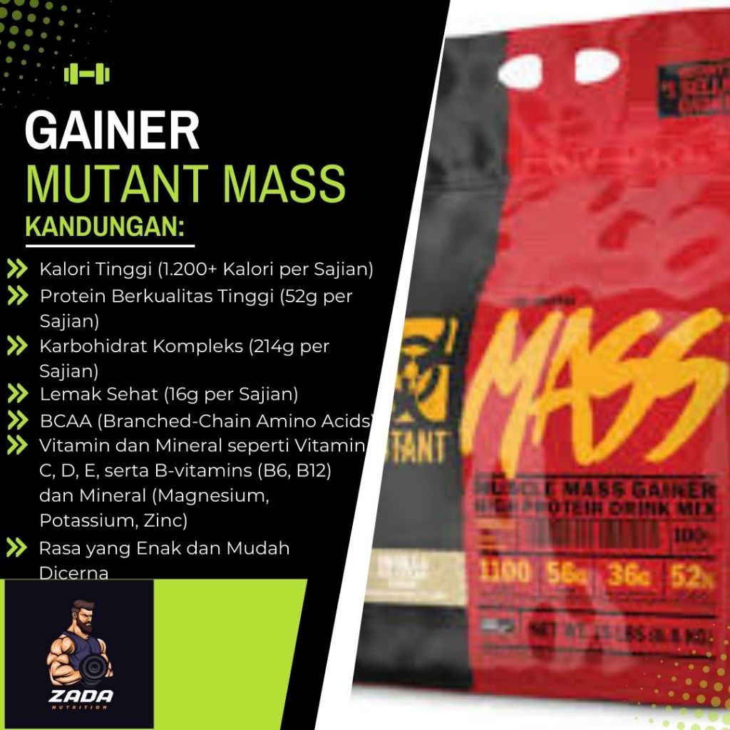 Gainer MUTANT MASS 15lbs (Susu Gainer Bulking)