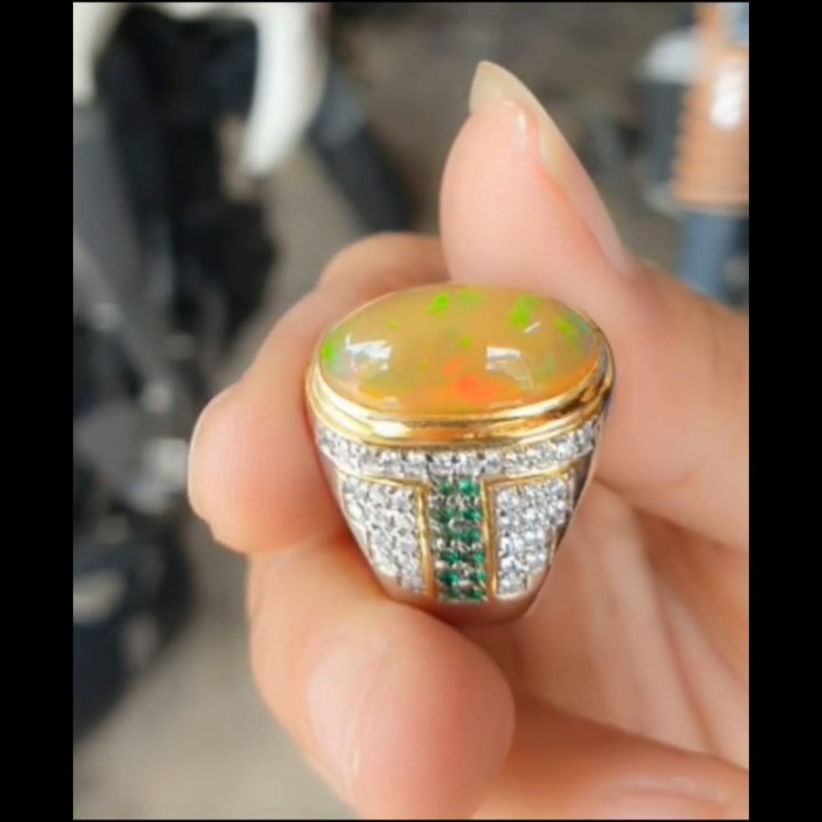 CINCIN BATU KALIMAYA WHITE TEH OPAL WELO ETHIOPIA KRISTAL NATURAL
