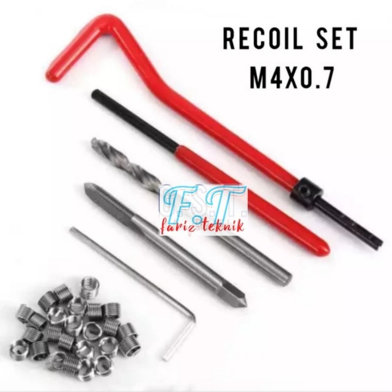 repairt drat baut 7. M4×0.7 Recoil Set Tap Bor Alat Recoil Komplit