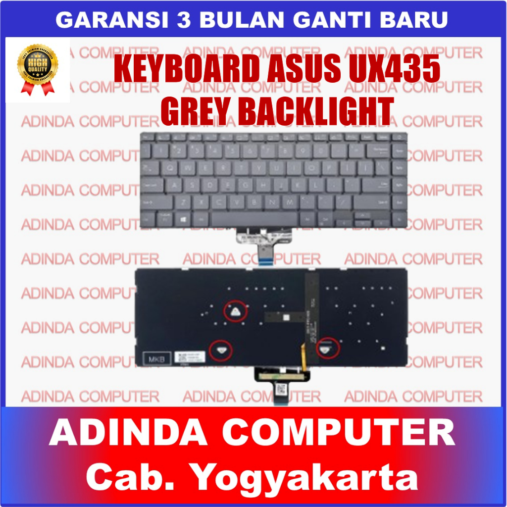 Keyboard Asus Zenbook 14 UX435 UX435E UX435EGL UX435EAL Grey Backlight