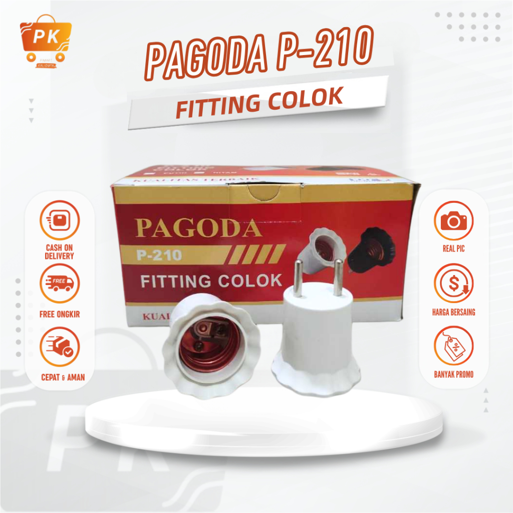 Fitting Colok Lampu Tidur Putih Murah Berkualitas Pagoda P-200