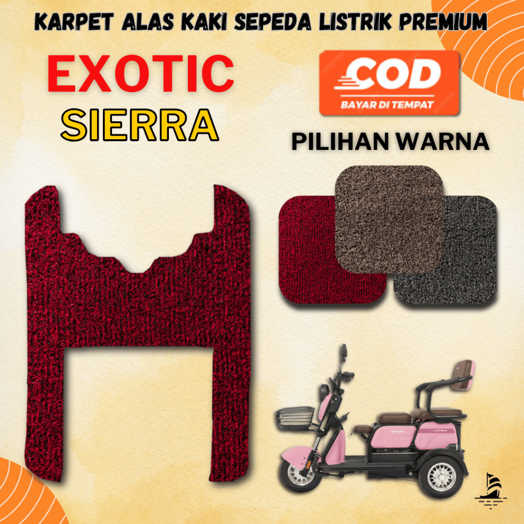 Karpet Sepeda Motor Listrik EXOTIC SIERRA Waterproof Premium MR - Mie Bihun Serabut