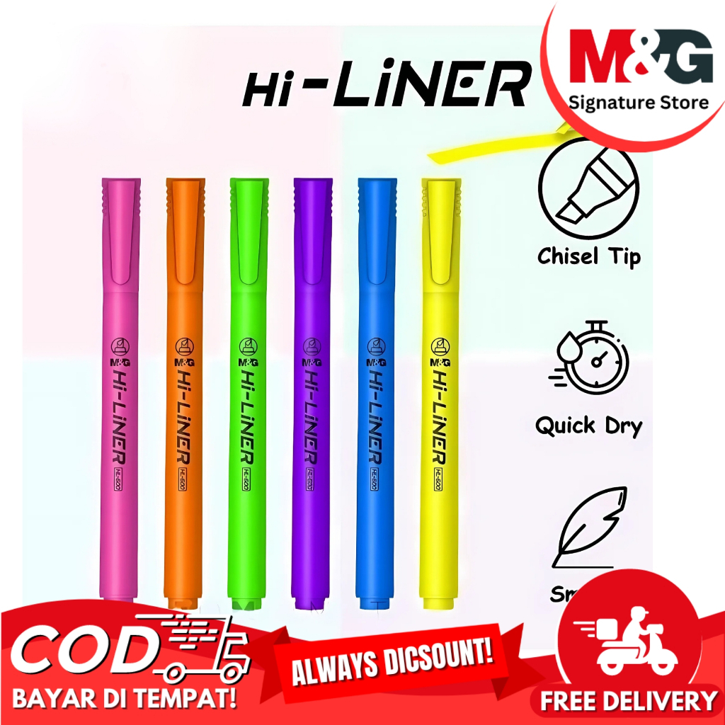 

Highlighter Hi Liner Flourescent Colours M&G Penanda Tulisan Pendanda Buku #AHMU9772 - SATUAN