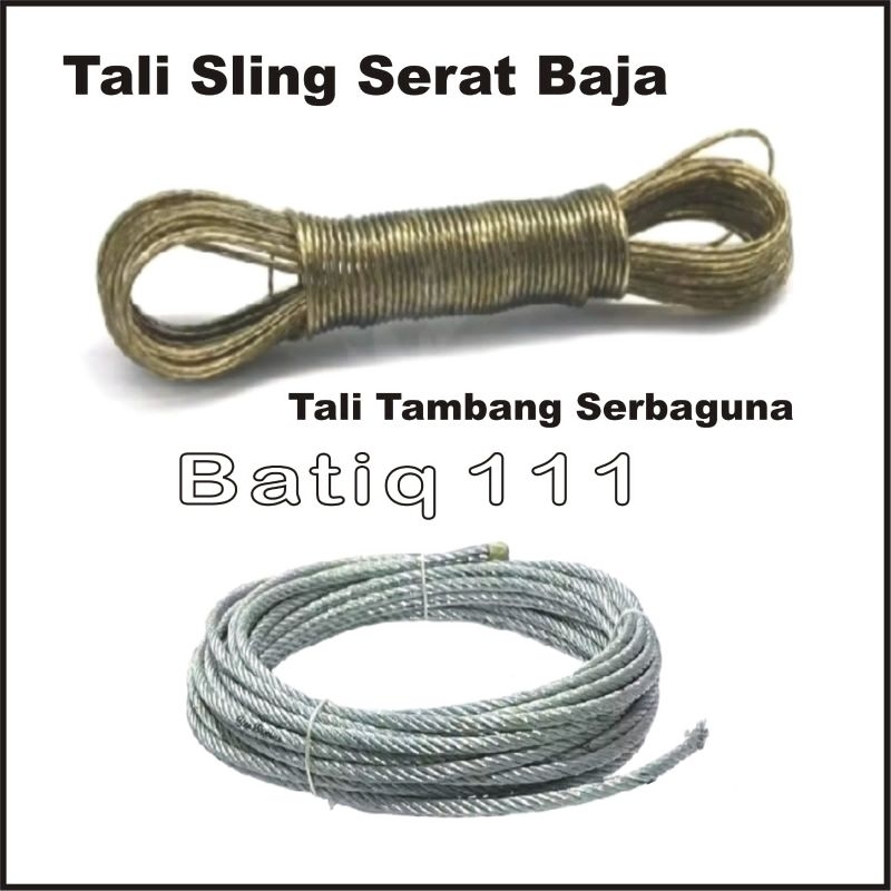 Tali Baja , Tambang Kawat Baja Lentur Anti Karat , Sling 20 Meter