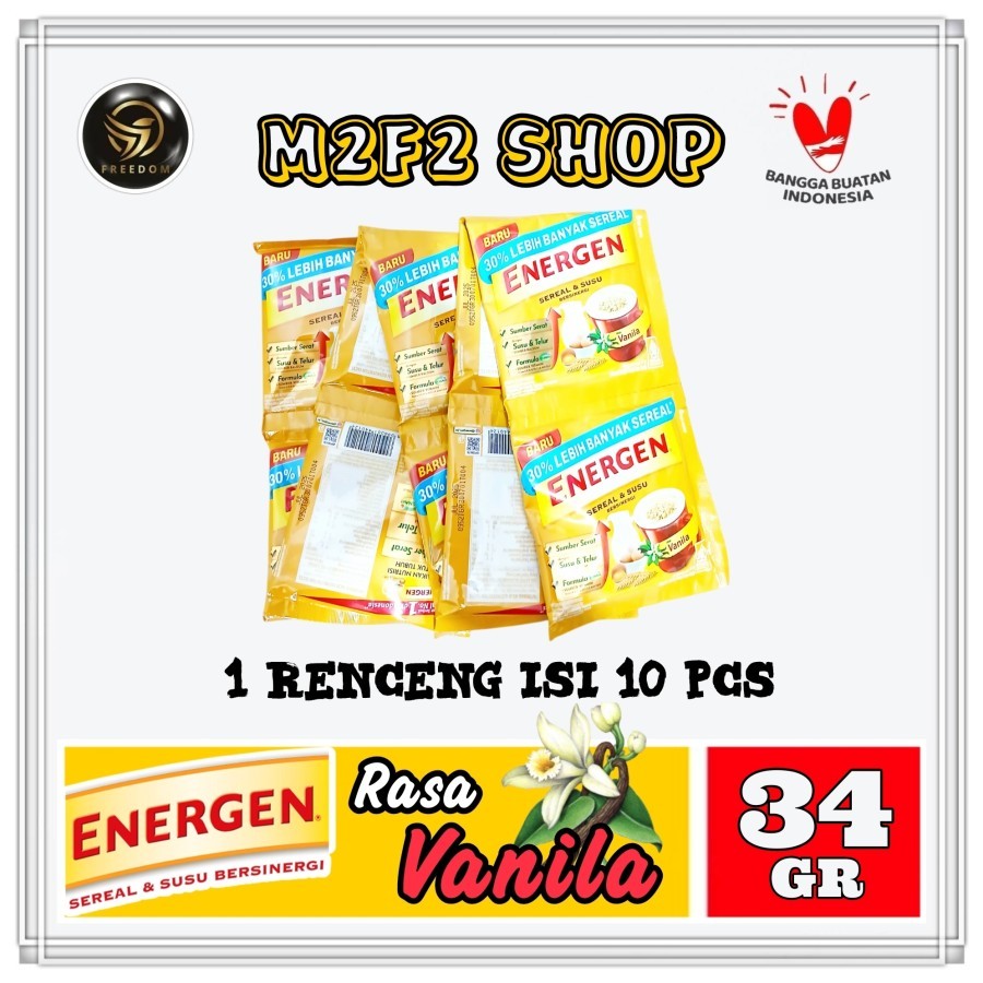 

Energen Sereal dan Susu Bersinergi Rasa Vanila | Vanilla Sachet - 34 gr (Kemasan 1 Renceng)