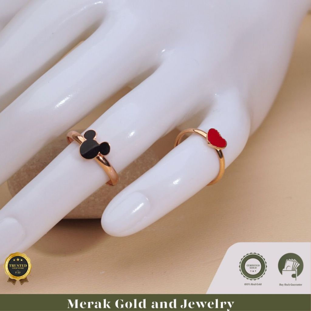 Merak Gold - Cincin Anak Emas Model Enamel | Emas Tua Kadar 16K