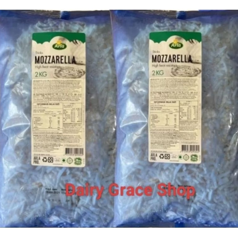 

Dairy Partners Mozzarella Shredded 2 KG | ARLA PRO Mozzarella Shredded Parut Dairy Partners 2KG | 1KG