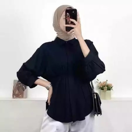 hot deals aiko shirt blouse kemeja kerut wanita/ aiko shirt blouse/ blouse wanita kekinian bahan