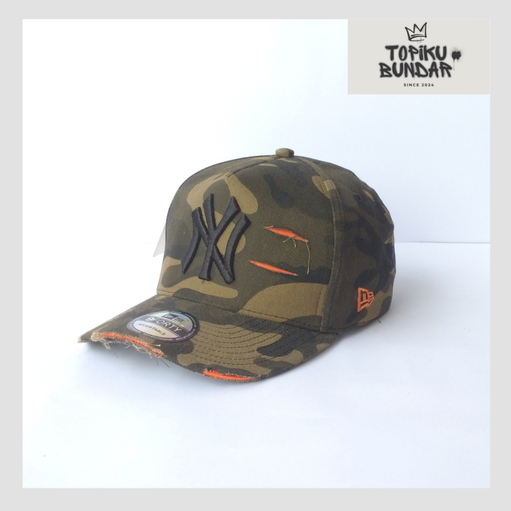 Topi Baseball Pria Wanita Loreng Sobek Dewasa Bordir Timbul Casual Hat Cowok Pengait Besi Keren