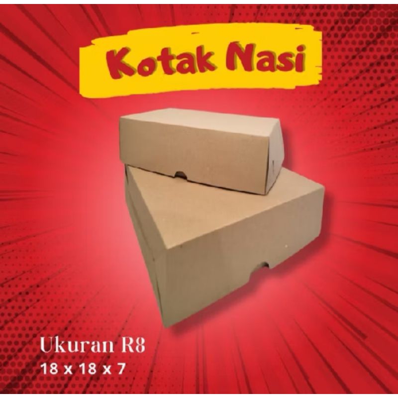 Kotak Nasi Ukuran R8 18x18x7 / dus R8. 350gramasi