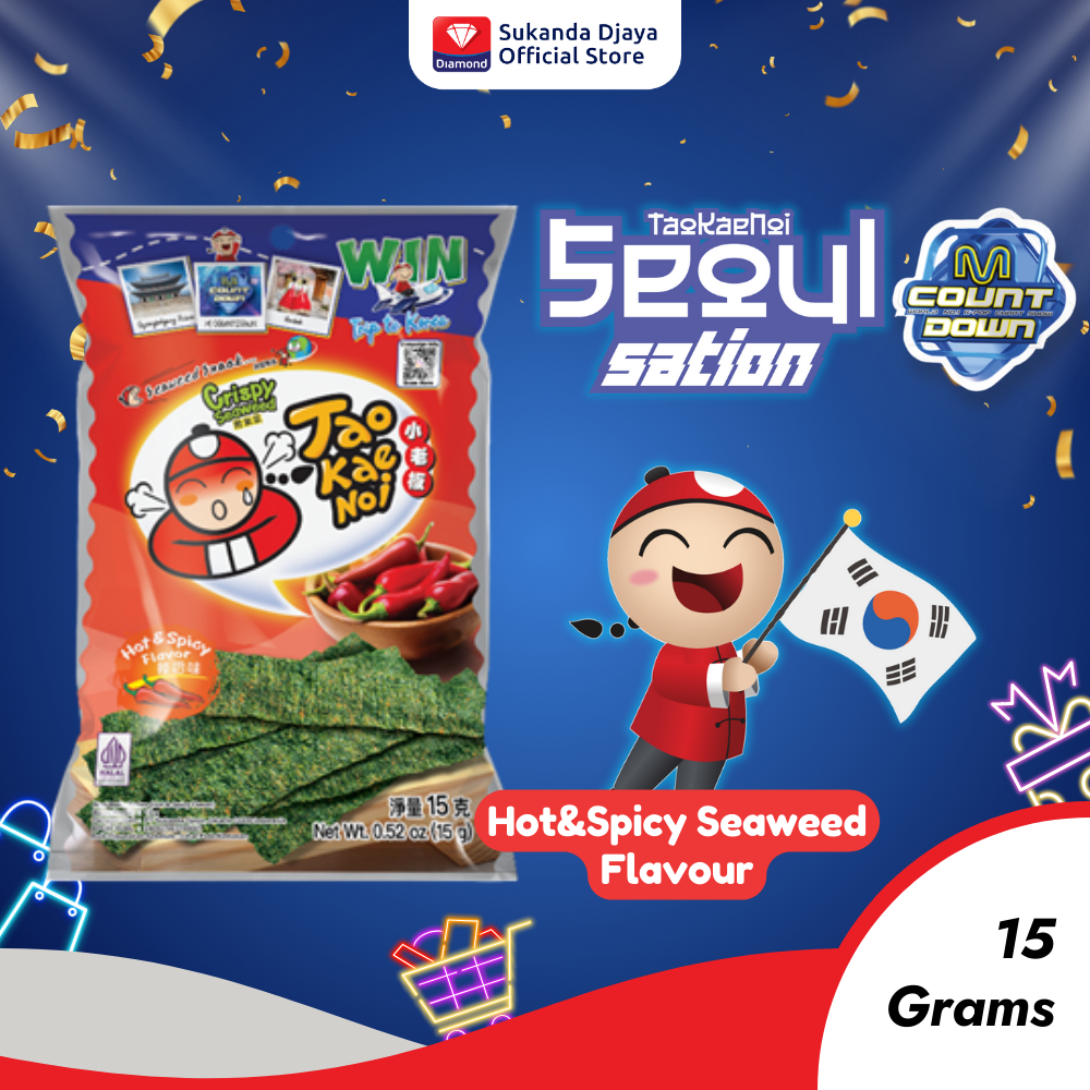 

[EDISI SEOUL SATION] Tao Kae Noi Crispy Seaweed Hot & Spicy Flavour 15 Gr