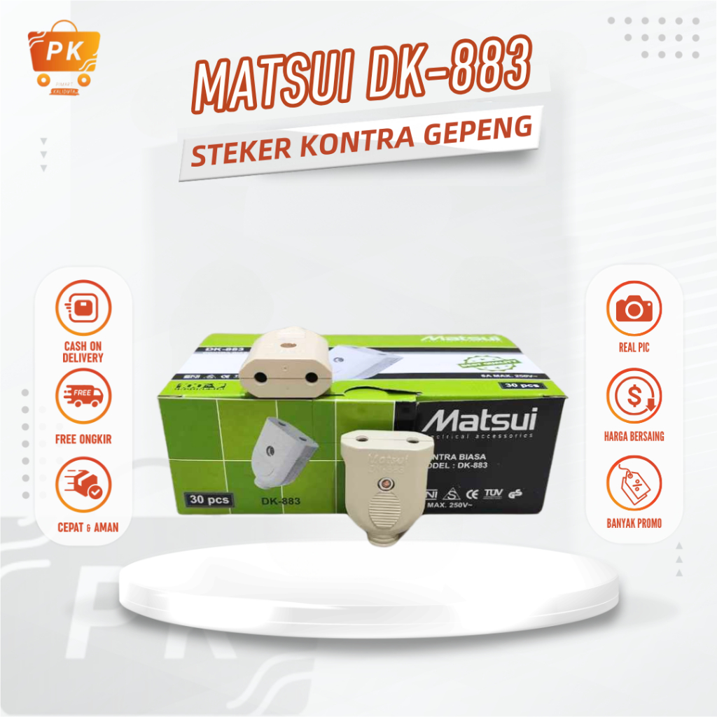 Steker kontra biasa gepeng putih Matsui DK-883 Kuat dan Tahan Lama