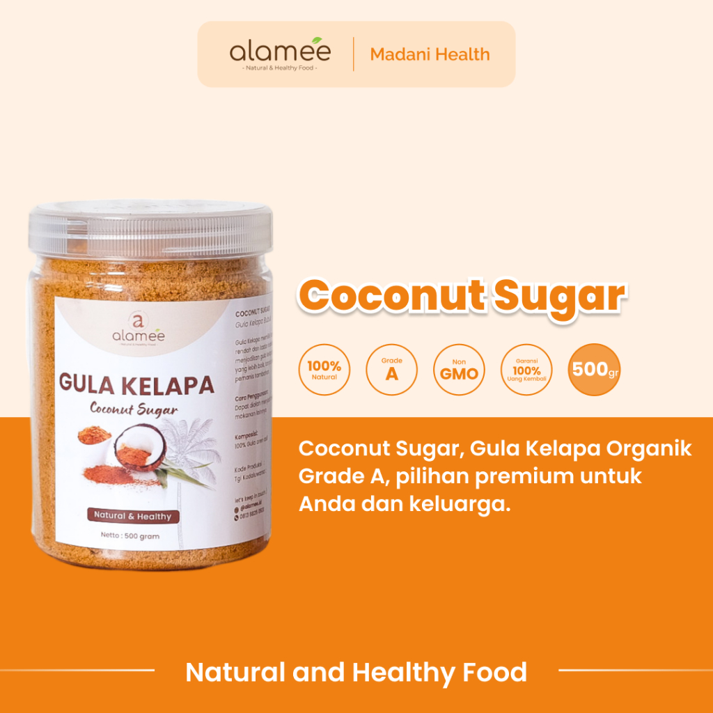 

ALAMEE Gula Semut Kelapa Organik Asli Bubuk Coconut Sugar Premium Powder Natural Organik Organic